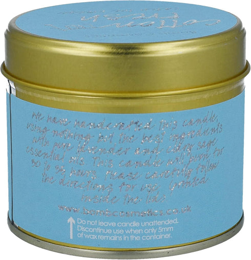 Bomb Cosmetics Cotton Fresh Scented Tin Candle; Pure Clary Sage & Lavender Essential Oils; Vegan Friendly; 30-35 Hour