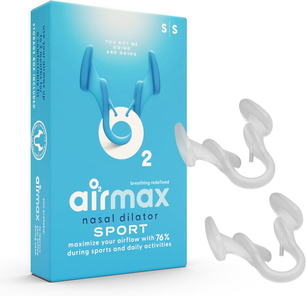 Airmax Sport Nasal Dilator - Small Breathing Aids for Fitness, Running, Pilates - Transparent Two-Pack