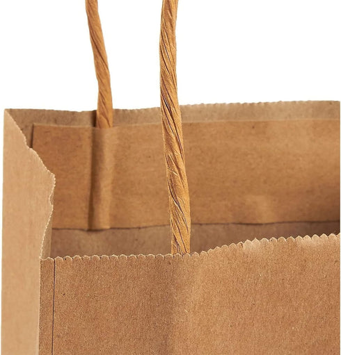Juvale Paper Gift Bags with Handles, 12 Pack, 3x5.25x8.5 in Brown, Party Favor Bags