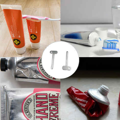 Luoyuanjia 4 Toothpaste Squeezer, Pcs Metal Manual Toothpaste Squeezer Roller Stainless Steel Tube Squeezer Toothpaste