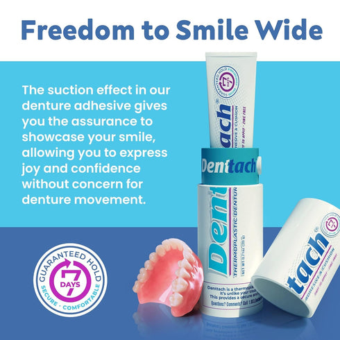 Denture Adhesive, Thermoplastic, Comfortable Fit for up to 7 Days, Zero Glue, Zinc Free, Pack of 3