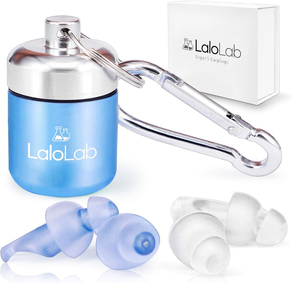 LaloLab Ear Plugs for Sleeping with Case - 2 Types of Reusable Sound Blocking Earplugs, Ideal for Sleep, Travel, Concert