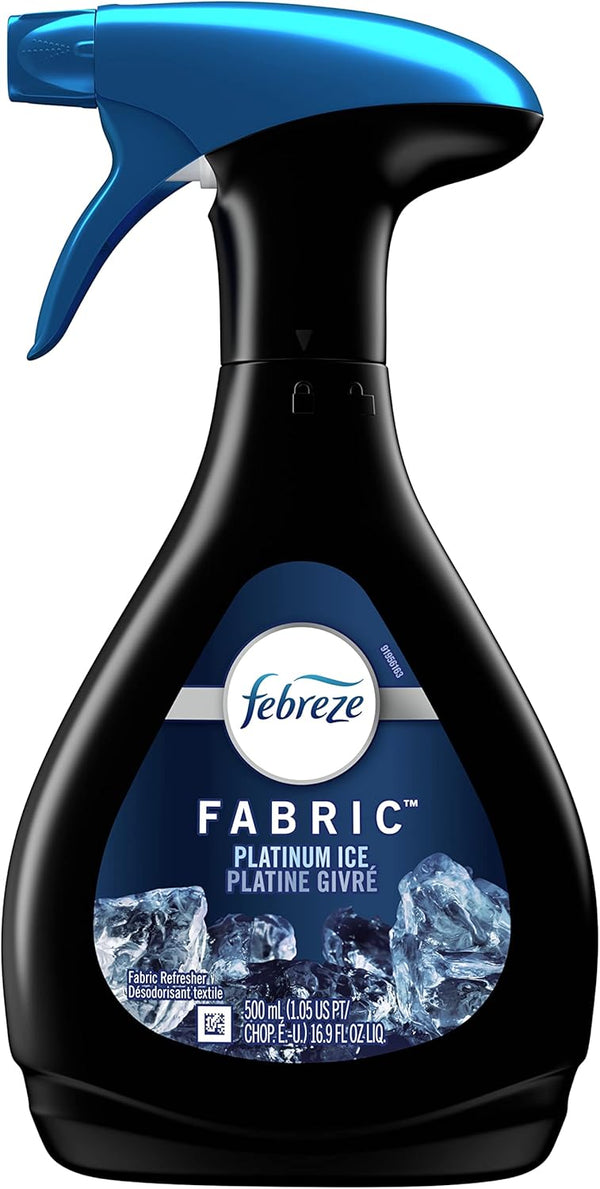 Febreze Fabric Refresher, Platinum Ice Scent, Odor Fighting Deodorizing for Carpets, Upholstery, Bedding, 16.9 oz.