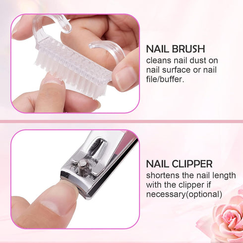 Makartt Nail File and Buffer, Pink Basic Nail Prep Kit with Cuticle Trimmer & Nail Care Tools