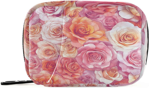 Ollabaky Pill Organizer Rose Floral Travel Pill Cases Bag Portable Pill Container 7