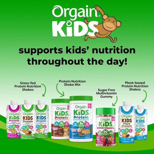 Orgain Organic Kids Nutritional Protein Shake, Chocolate, 8g Dairy Protein, 3g Fiber, 22 Vitamins & Minerals, 4 Pack