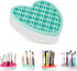 Silicone Makeup Brush Holder, Cosmetic Organizer, Pen Holder for Desk, Beauty Tool, Brushes, Scissors (Blue)