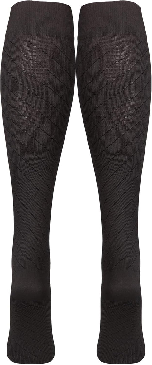NuVein Compression Socks, Medical Grade 15-20 mmHg, Knee High, 1 Pair, Charcoal, Small for Men and Women
