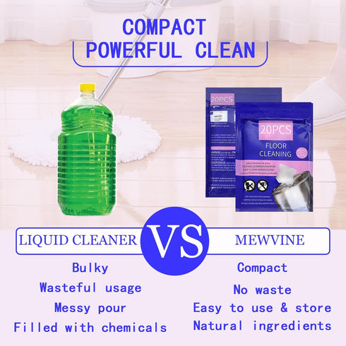 mewvine (20 Count) Natural Hard Floor Cleaner PACSS - Lavender Scent | Plant-Based Ingredients | Safe for Tile, Vinyl