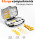 Travel Pill Organizer, Airtight Medicine Case for Traveling, Portable Pharmacy Box with Labels, 8 Compartment Holder