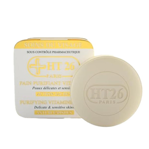 HT26 Purifying Soap Vitamined Bar for Melanin Rich Skin - Gentle Cleansing Vitamin E Soap with Castor Oil - 150g