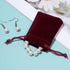 Nydotd 100pcs Velvet Cloth Jewelry Pouches, 2 X 2.8 inch Drawstring Bags for Christmas Candy Gift, Wine Red