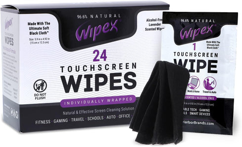Wipex Gym Wipes & Screen Wipes Combo Pack, 75ct Canister for Fitness Equipment & 24ct Touch Screen Wipes