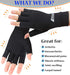 2 Pairs Copper Arthritis Gloves - Compression Gloves for Arthritis Pain Relief Rheumatoid Osteoarthritis Carpal Tunnel, Fingerless Copper Gloves for Typing, Daily Work - for Women Men Black (Large)