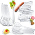 VeZee Set 10" 10" 3 Set| 60 Count 's Plastic Serving Utensils, Clear Heavy Duty Disposable utensil | Spoons Forks |