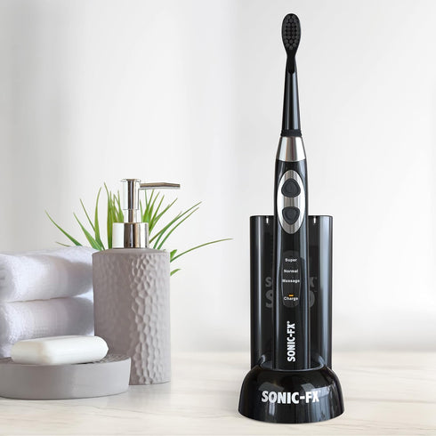 Solo Electric Toothbrush - 3 Brushing Modes, 2 Tooth Brush Heads, Rechargeable with Intelligent Auto-Timer