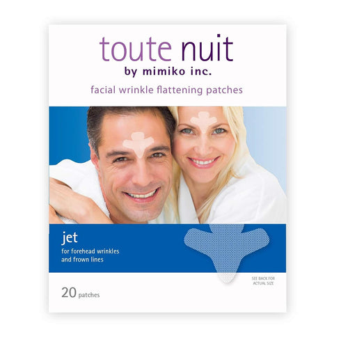 Toute Nuit Wrinkle Patches – Jet – Face Tape for Forehead and Frown Lines – 20 Count, Made in USA