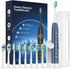 Electric Toothbrush Set with 8 Brush Heads, IPX7, Rechargeable Sonic Toothbrush for Adults, Travel Case, 5 Modes, Timer