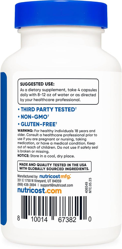 Nutricost Ursolic Acid 300mg - 120 Capsules, Vegetarian, Non-GMO, Gluten Free, Soy Free Supplement