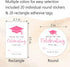 Set 2025 40 20 A02 Graduation Stickers - Pink Graduation Season - Self Adhesive Labels, Round & Tag Shaped, Each Pcs