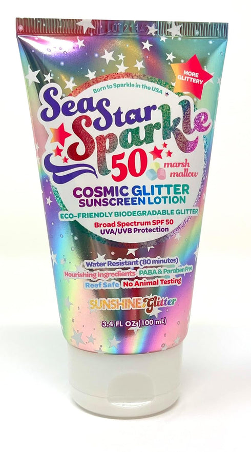 Sunshine & Glitter Sea Star Sparkle Biodegradable Glitter Sunscreen with SPF 50+