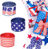 3 Rolls Patriotic Wired Edge Ribbon, 9.9 Yards, Red, White, Blue for 4th of July Crafts, Decoration, 1.5 Inch Width