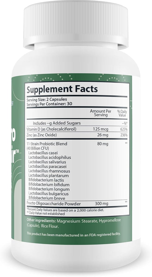 Pro GI Repair - Premium Probiotic Supplement to Support Gut Health - Support Gastrointestinal Function & Regularity - 40 Billion CFU Probiotic Formula - Promote Reduced Indigestion & Upset Stomach