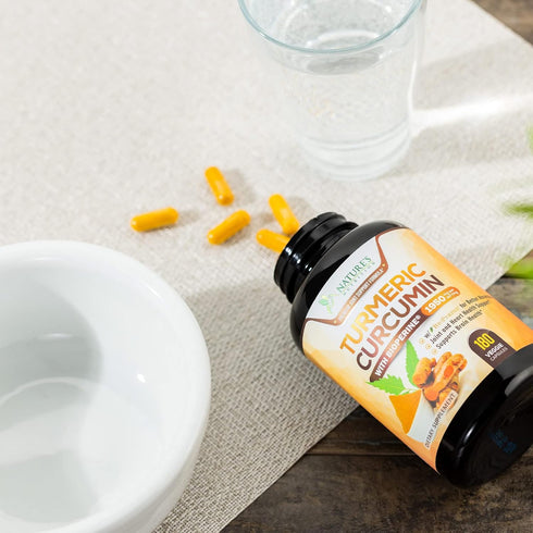 Turmeric Curcumin with BioPerine 1950mg for Max Absorption, Nature's Joint Support Supplement, 180 Caps