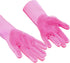 Angel Wings Magic Dish Washing Gloves, Silicone Reusable Cleaning Gloves with Scrubber for Household Use