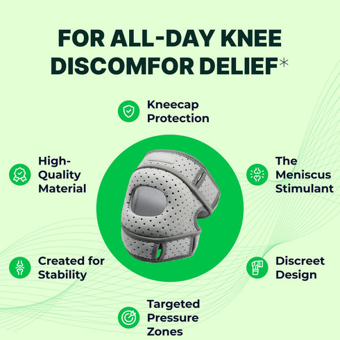 Wellnee Knee Brace with Silicone Padding - Wellknee Compression Sleeve for Men & Women - Joint Support that Massages