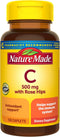 Nature Made Vitamin C 500 mg with Rose Hips | 130 Caplets | Dietary Supplement for Immune Support