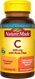 Nature Made Vitamin C 500 mg with Rose Hips | 130 Caplets | Dietary Supplement for Immune Support