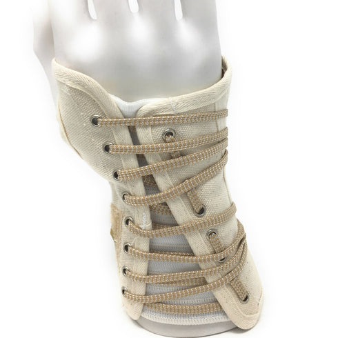 OTC Wrist Splint, Prop-Up Lacing for Carpal Tunnel Relief, Canvas, White, Right Hand, Medium
