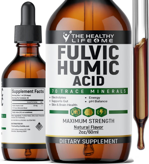 Liquid Fulvic Acid + Humic + Trace Minerals | Hydration | Keto Supplement | Energy | pH Balance | Hair | 2-Month Supply