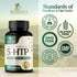 5 HTP Supplement Vegetarian Capsules, 200mg 5HTP Plus Calcium for Brain Support, 120 Capsules