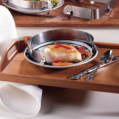 Sammons Preston Large Stainless Steel Food Guard for 9" - 11" Plates, Easy to Clean and Dishwasher Safe Plate Protector