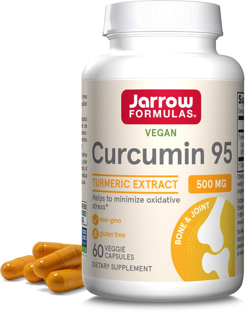 Jarrow Formulas Turmeric Curcumin Supplement, 500 mg for Antioxidant & Joint Support, 60 Capsules