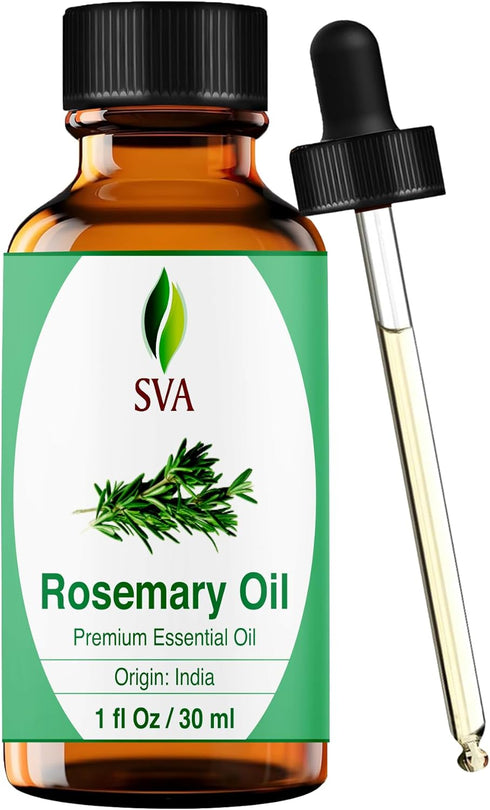 SVA Rosemary Essential Oil – 1 Fl Oz – 100% Natural for Hair, Face, Skin Care, Aromatherapy