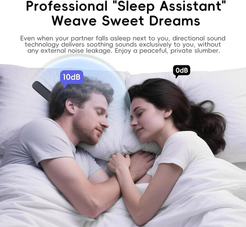 Under-Pillow Bone Conduction Sleep Speaker, Under-Pillow White Noise Sound Machine with Sleep Timer, TF Card Compatible