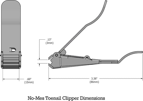 No-mes Toenail Clipper with Catches Clippings, Patented Ergonomic Grip, Built-in Nail File, Made in USA