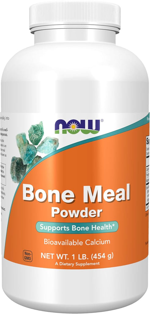 NOW Supplements Bone Meal Powder, Natural Calcium Source, 1-Pound
