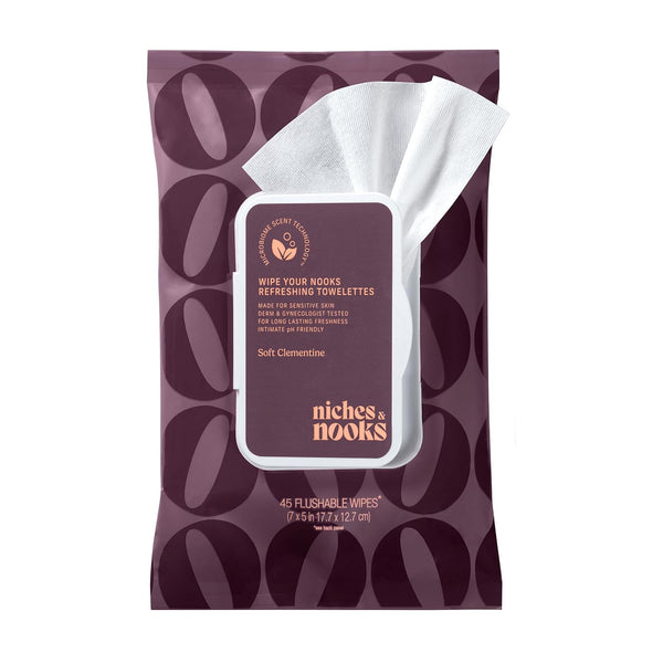 Niches & Nooks pH Balanced Aloe Vera Feminine Flushable Wipes for Women with Sensitive Skin