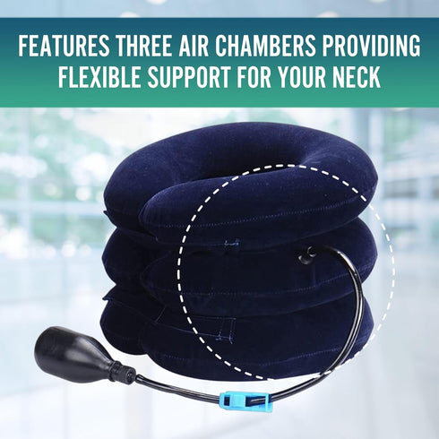 Inflatable Cervical Traction Cushion Device - Neck Pain Relief at Home, Decompression Pillow for Pinched Nerve