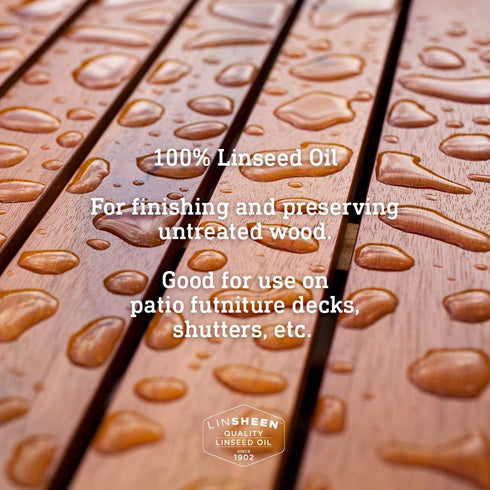 Raw Linseed Oil – Flaxseed Wood Treatment Conditioner for Rejuvenating Wood Furniture, Decks, Cutting Boards, 8 oz