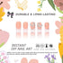 Press on Nails Extra Short Square MABKJLF, French Tip Fake Nails with Rhinestones for Women Girls