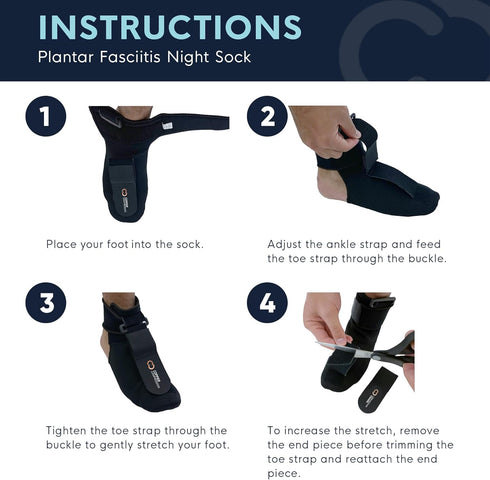 Copper Compression Plantar Fasciitis Night Sock, Soft Foot Stretching Boot for Pain Recovery