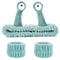 Spa Headband and Wristband Set, Snail Coral Fleece Hair Band for Washing Face, Cute Hair Accessories (Green).