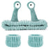 Spa Headband and Wristband Set, Snail Coral Fleece Hair Band for Washing Face, Cute Hair Accessories (Green).