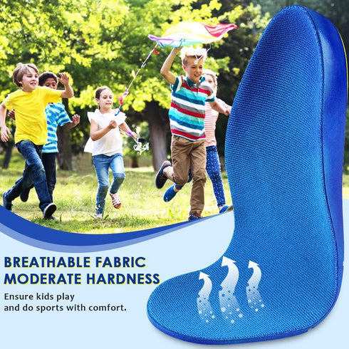 Kids Arch Support Shoe Inserts, Children Orthotics Shoe Insoles with PU Foam Cushioning for Flat feet, Plantar