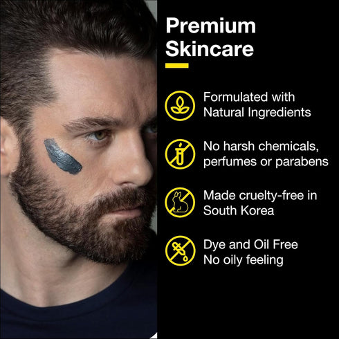 Lumin Men's Charcoal Face Wash, 100ml, 2-Pack - Unclogs Pores, Controls Oil, Prepares Skin for Shaving